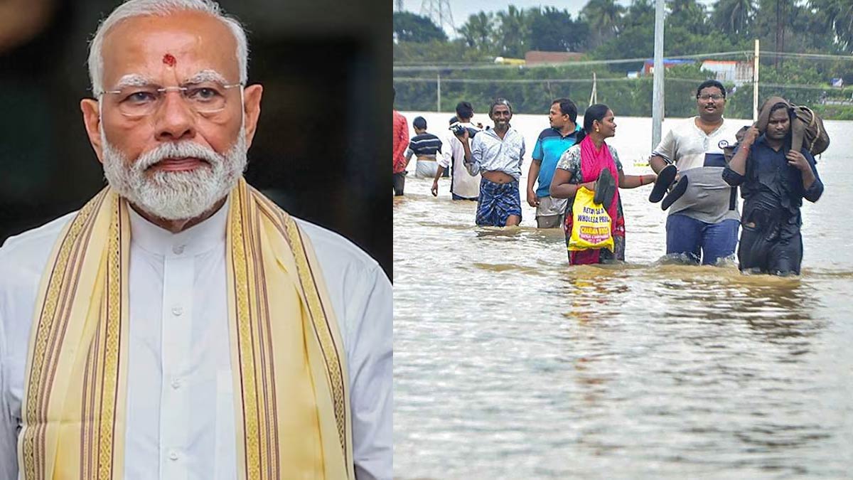 How much aid did Modi give to AP floods?