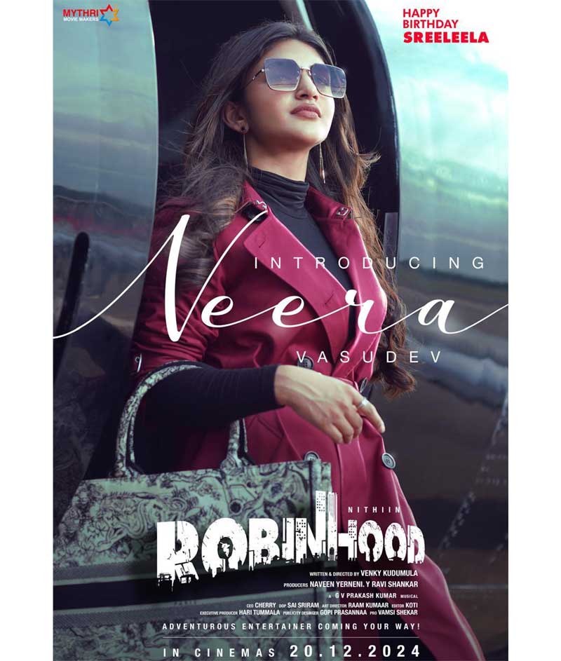 Introducing Sreeleela As Neera Vasudev From Robinhood