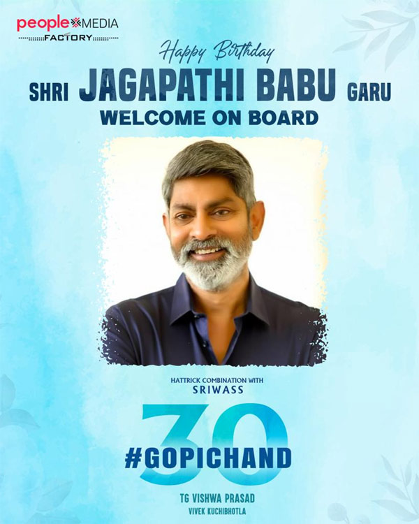 Jagapathi Babu enters Gopichand's 30