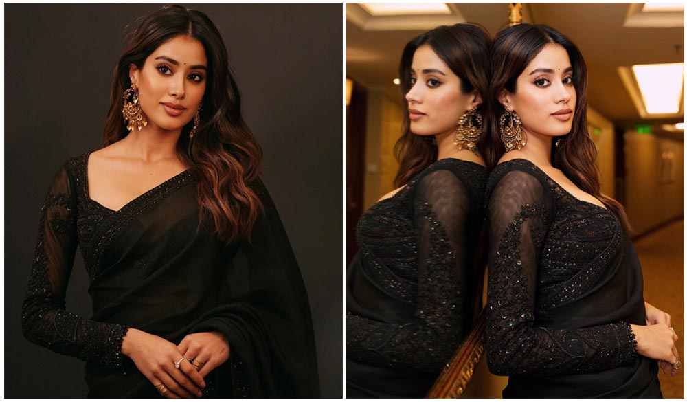  Janhvi Kapoor Blasts In A Black Saree