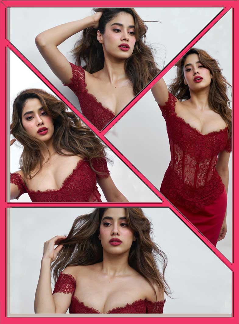 Janhvi Kapoor Red Hot In Red