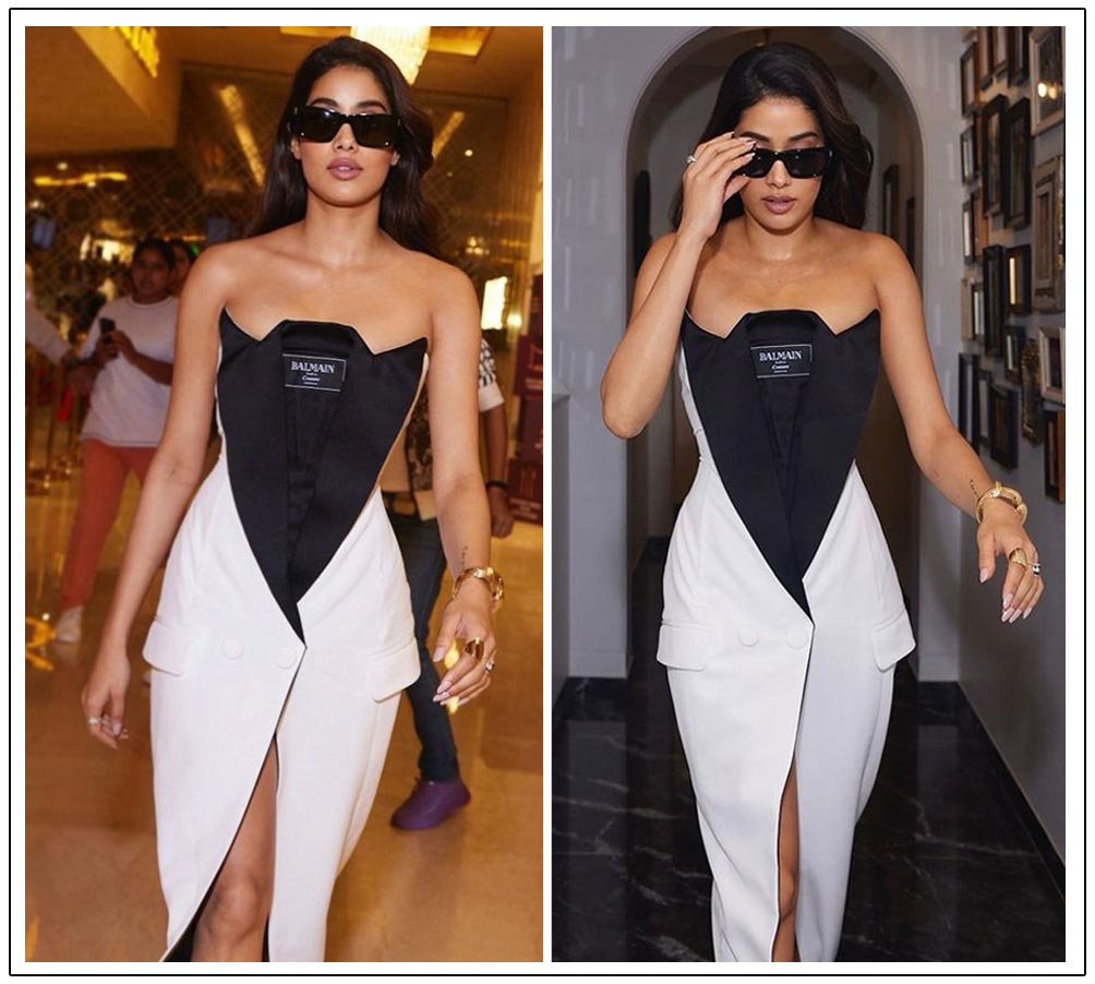 Janhvi Kapoor turned heads in a stunning monochrome dress