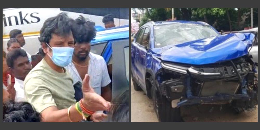 Jiiva was involved in a car accident in Kallakurichi