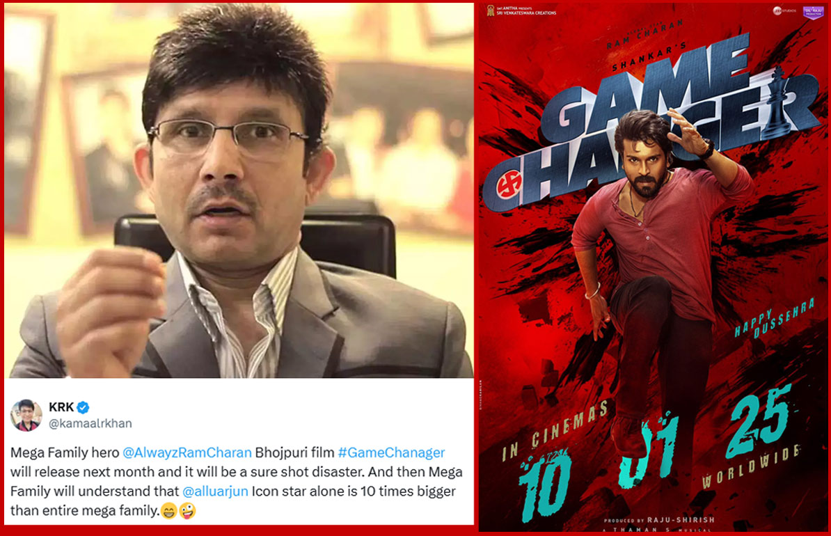  Kamaal R Khan came up with insulting and insinuating remarks on Game Changer