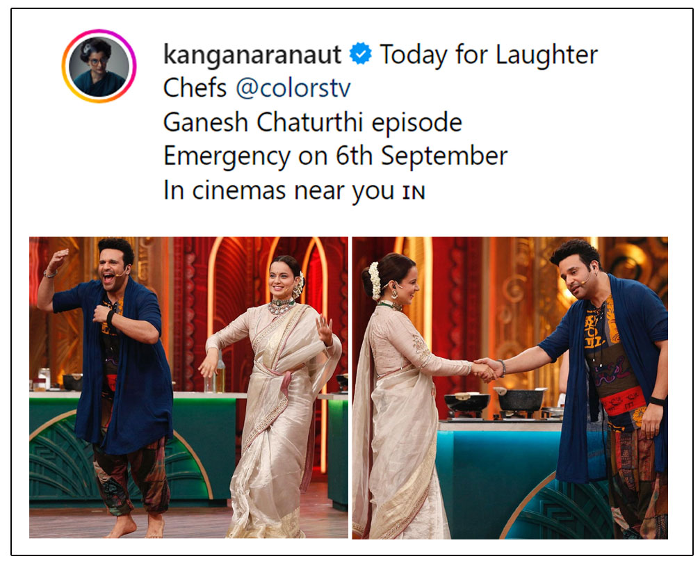 Kangana Ranaut promotes Emergency in Laughter Chef