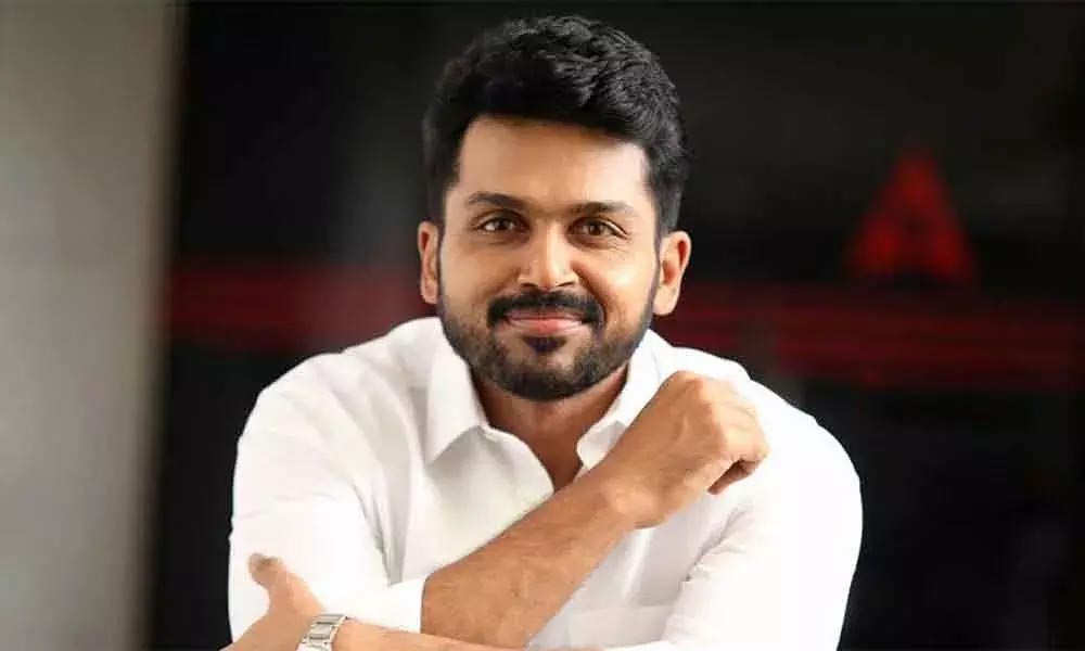 Karthi believing Raj Kiran as his lucky charm wanted to rope him in his next