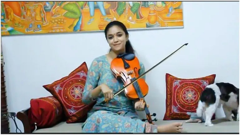 Keerthy Suresh turning violinist