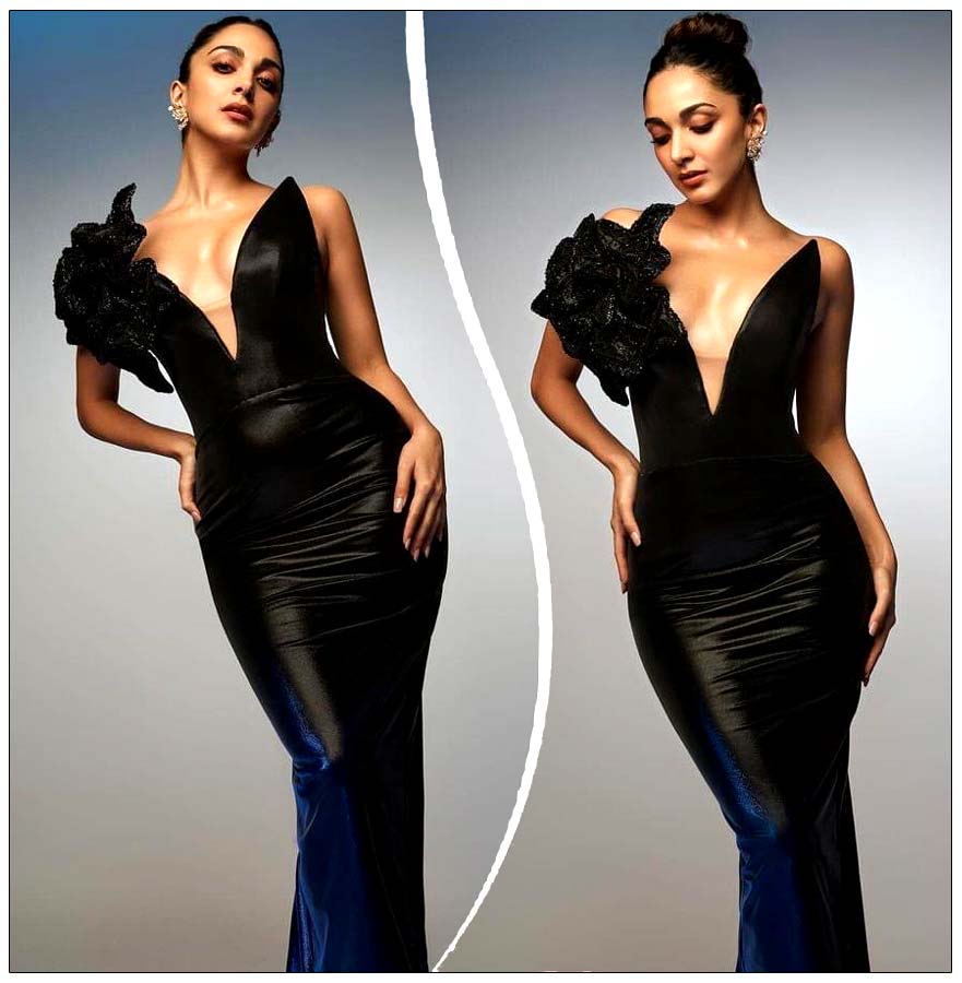 Kiara Advani in Celia Kritharioti black strapless gown is fire play