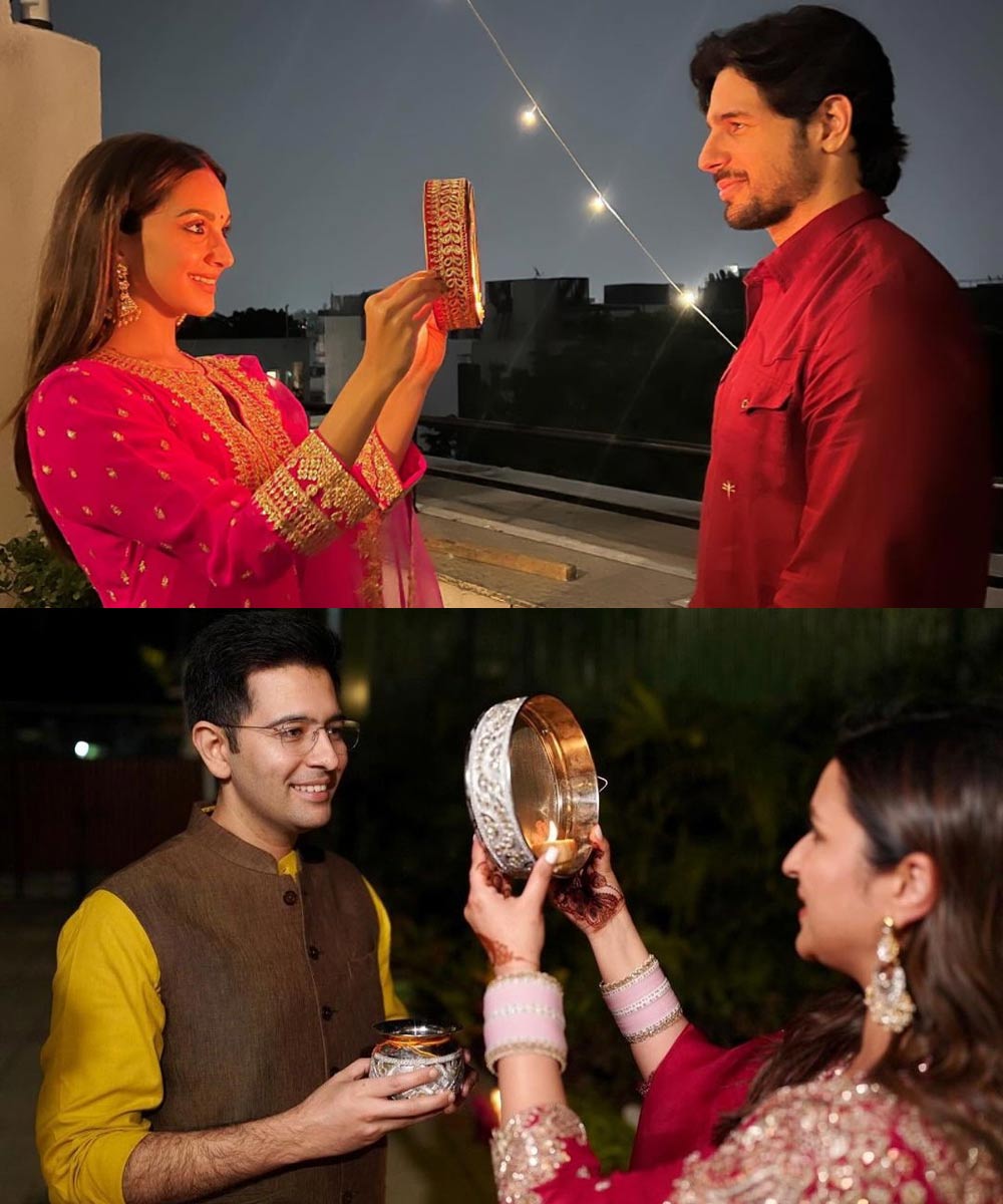 Kiara - Parineeti Celebrate The First Karwa Chauth With Their Hubbies