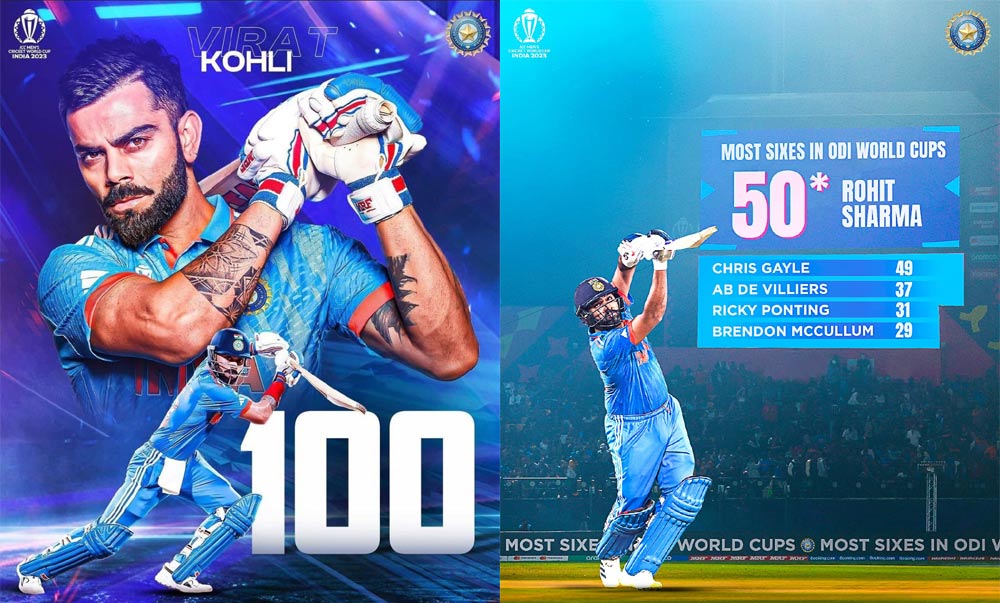 Kohli Scores 50 Centuries, Rohit Scores 50 Sixes In WC 2023 Semis