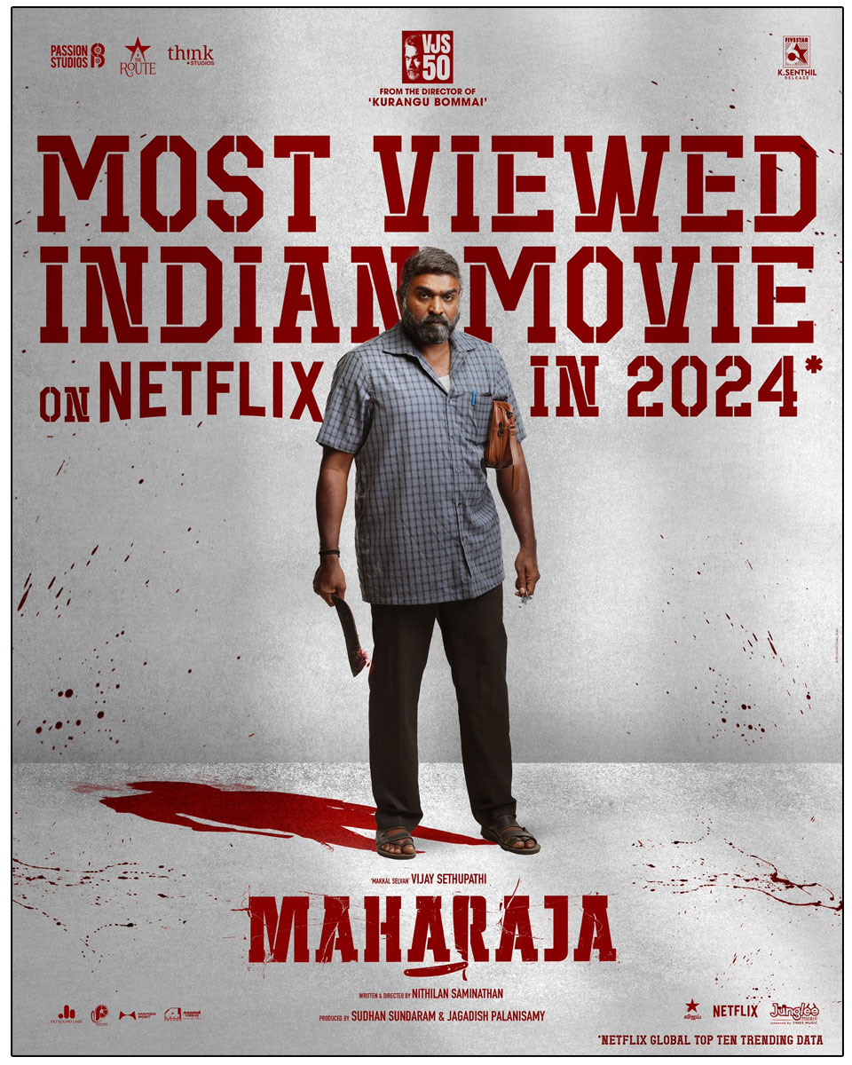 Maharaja has become the most-viewed Indian movie on Netflix in 2024