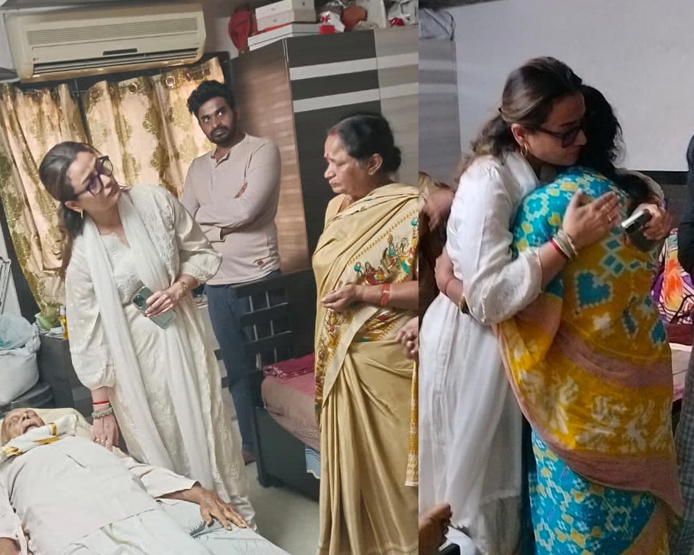 Mahesh wife Namrata consoles Pattabhi family members