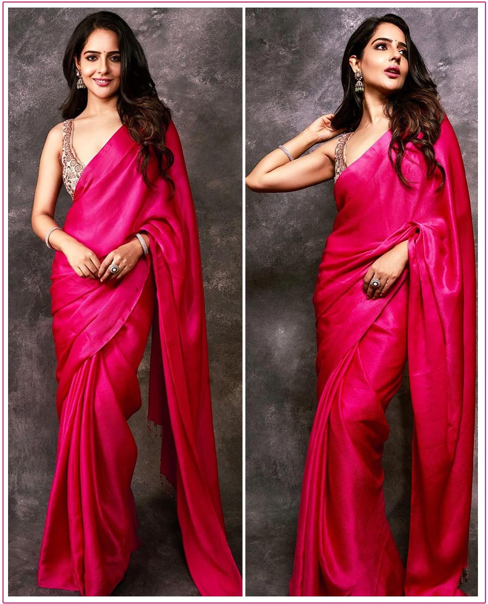 Malvi Malhotra showcases her impeccable style in a bright pink saree