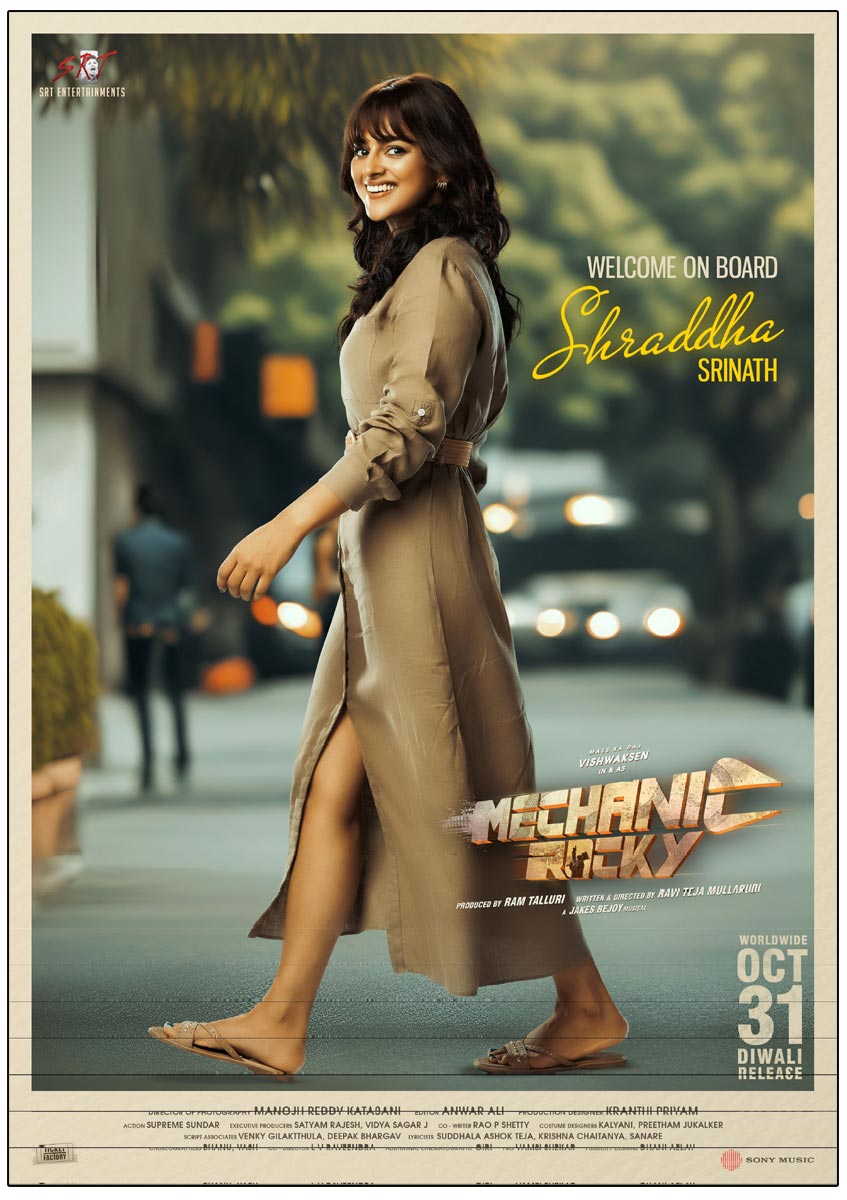  Mechanic Rocky unleashed Shraddha Srinath first look poster