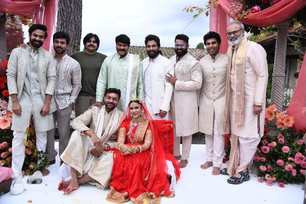 Mega Star Chiranjeevi blesses newlywed Varun and Lavanya