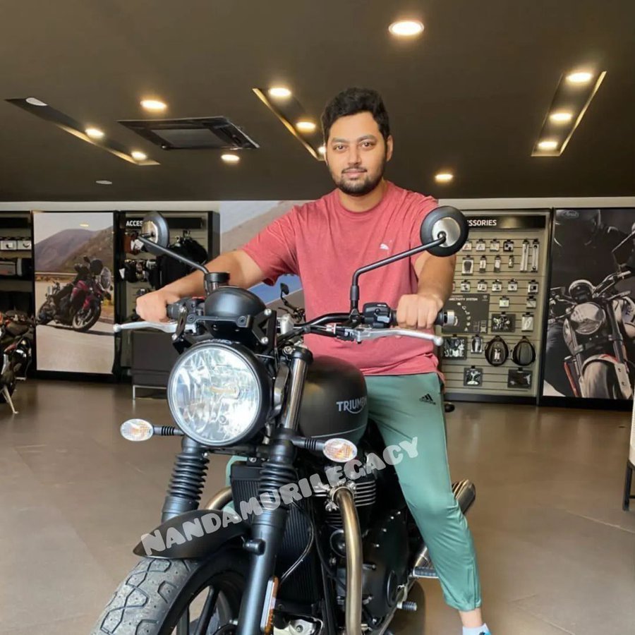 Mokshagna powering on a bike