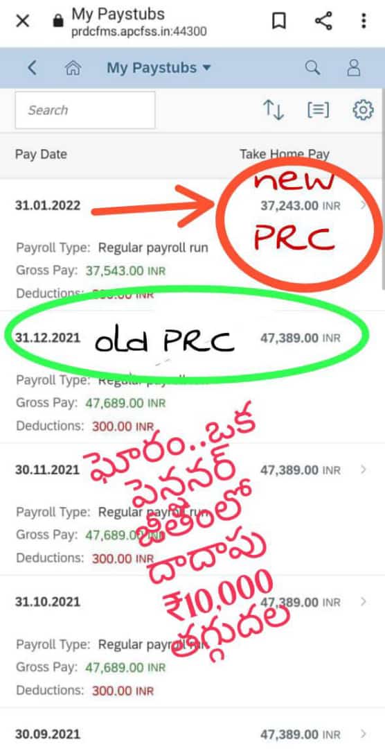 Mosam Guru! Proof! Pensioners Pay Decreased in New PRC