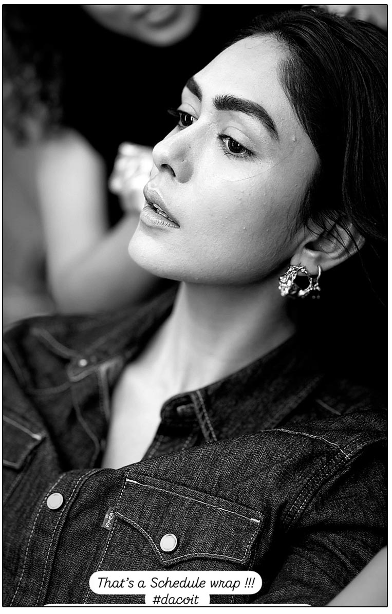 Mrunal Thakur shared a monochrome picture on Instagram