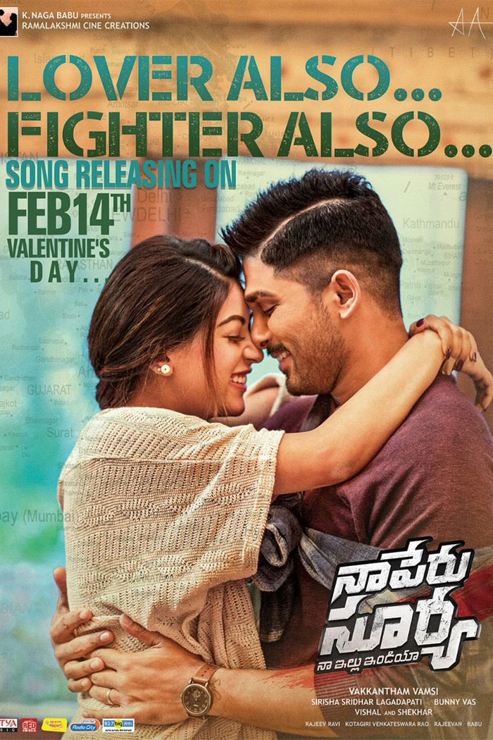 Naa Peru Surya Second Single on February 14