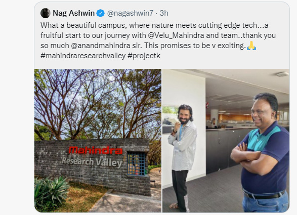 Nag Ashwin enters Mahindra Research Valley for Project K