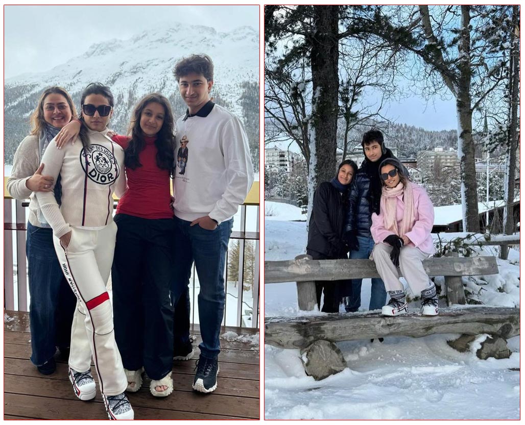 Namrata Enjoying In Snow With Gautham And Sitara