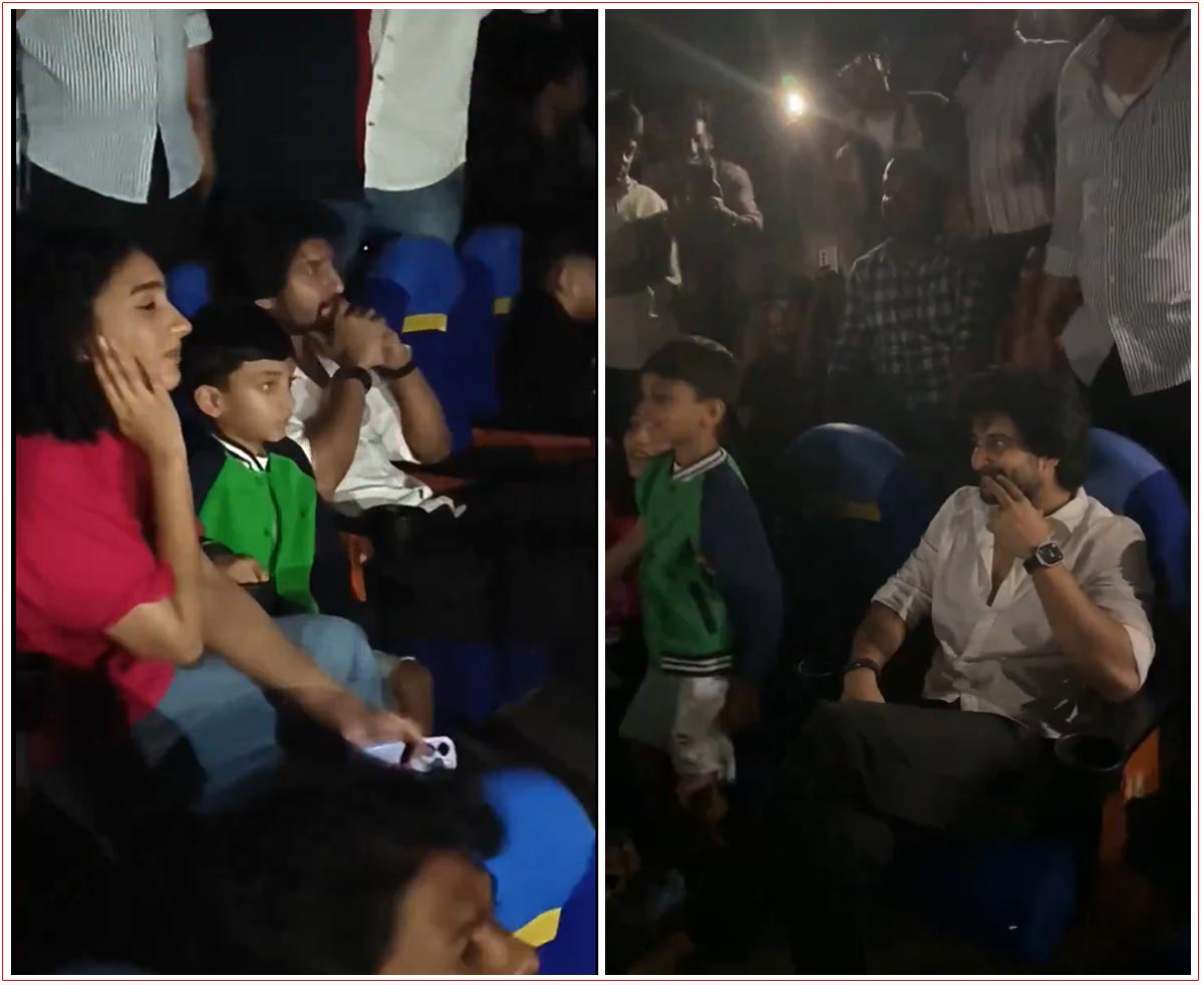  Nani attended Jersey screening at Sudarshan with his wife Anjana and son Arjun 