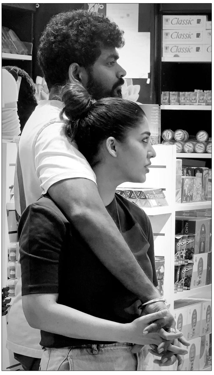 Nayanthara shared a black-and-white picture with Vignesh