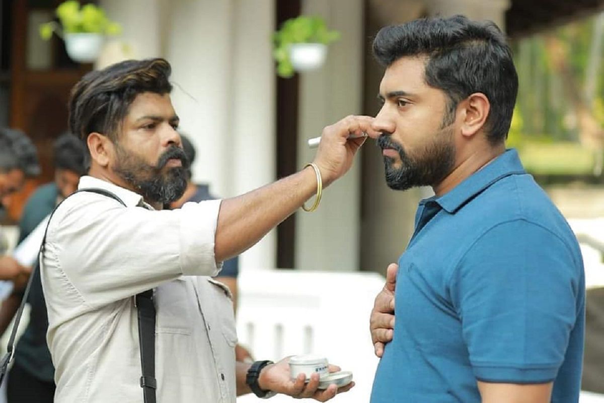 Nivin Pauly with her make-up man