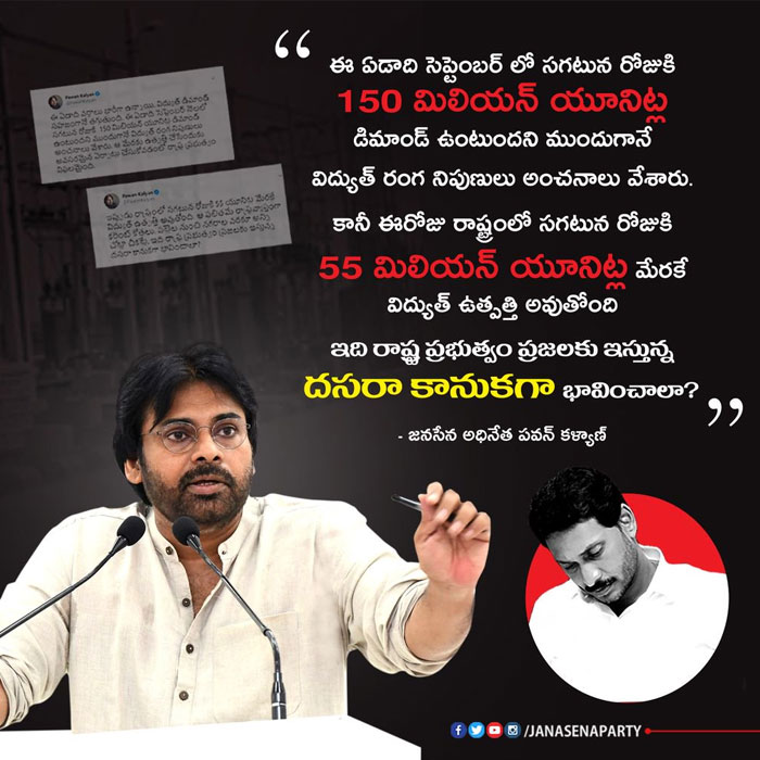 Pawan Kalyan Angry on YS Jagan on Power Cuts