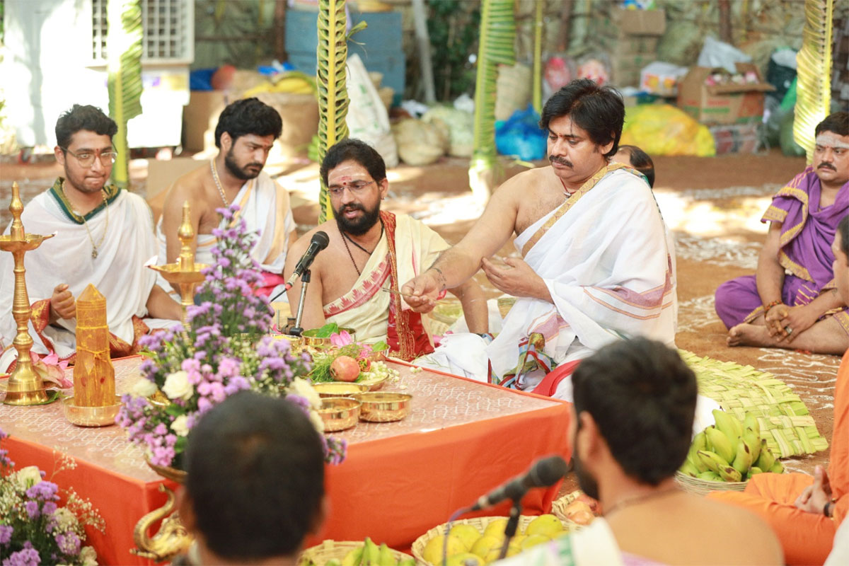 Pawan Kalyan performing a yaga