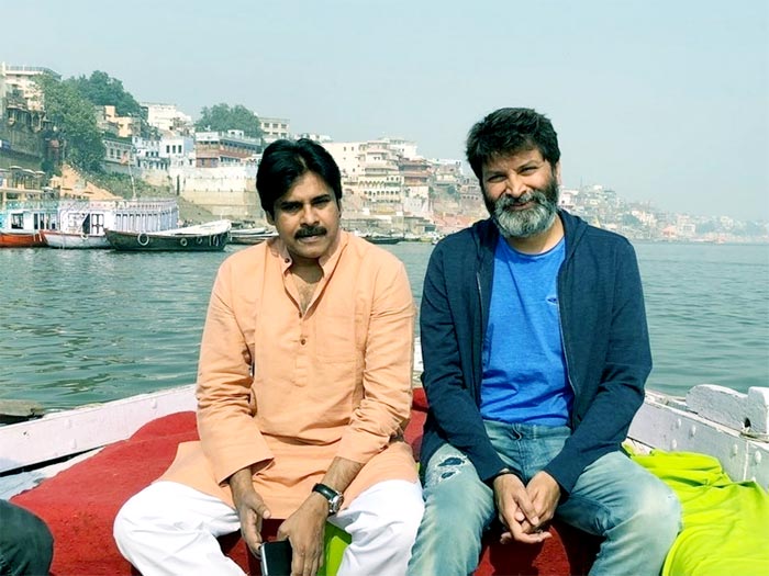 Pawan Kalyan, Trivikram Srinivas Agnathavasi Varanasi Backdrop 