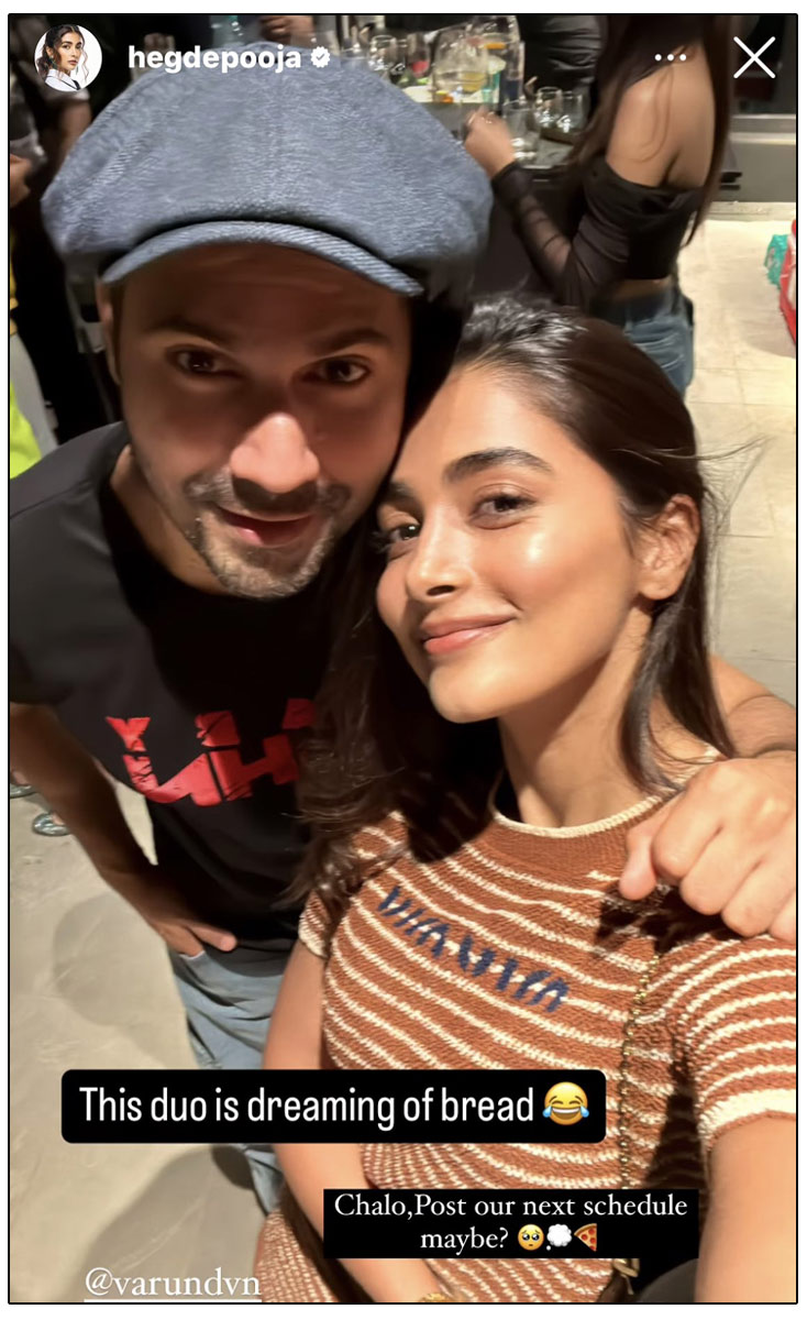 Pooja Hegde shared a candid moment with Varun Dhawan