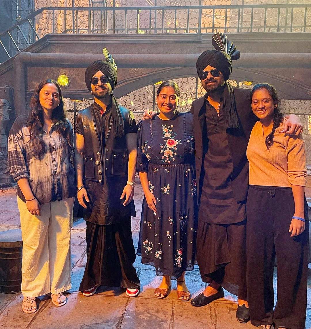 Prabhas Cousins Met Diljit Dosanjh Bhairava Anthem Sets