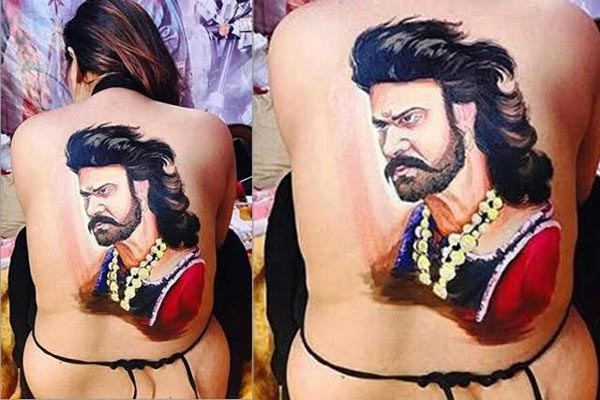 Prabhas Picture Inked On Girl's Back 