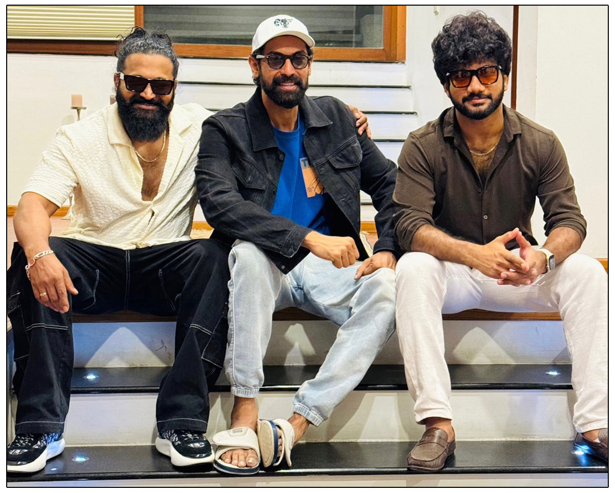 Prasanth Varma shared a photo with Rishab Shetty and Rana Daggubati