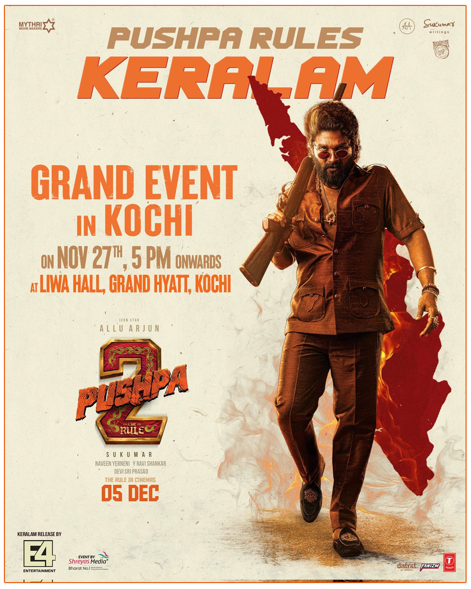 Pushpa 2 The Rule Grand Event Announced For November 27 In Kochi