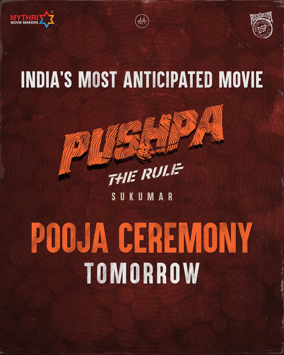 Pushpa The Rule movie to kickstart tomorrow