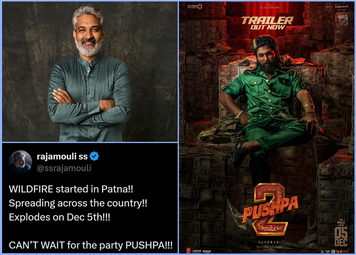 Rajamouli reacting to Pushpa 2 The Rule trailer