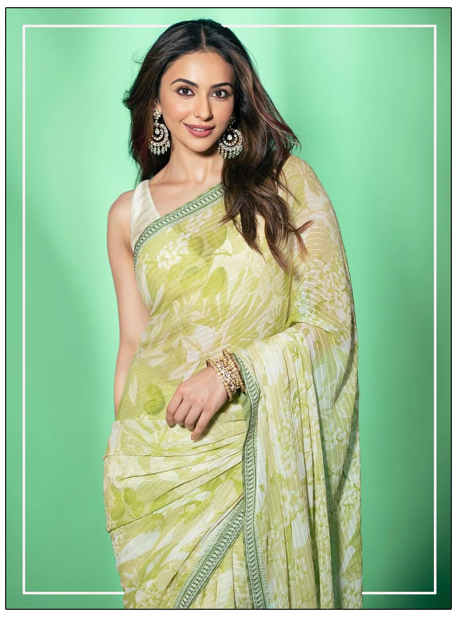 Rakul Preet Singh stunning in a green saree