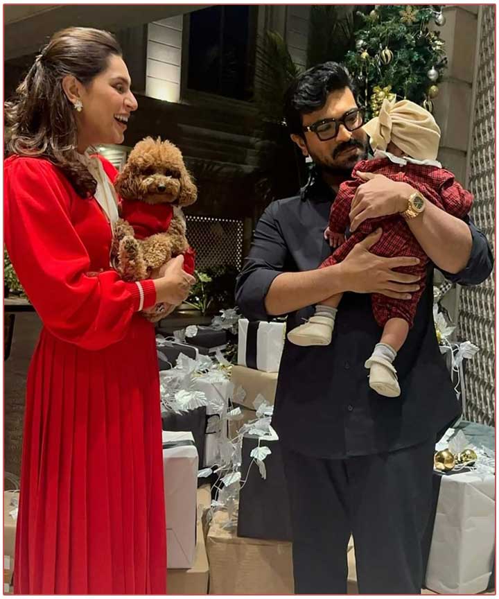 Ram Charan and Upasana with their baby Klinkara