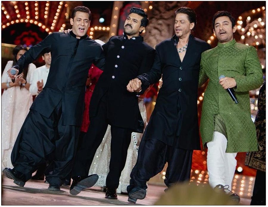 Ram Charan dances with the Three Khans