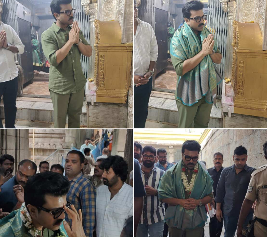 Ram Charan prays at Chamundeshwari temple