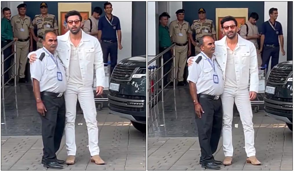 Ranbir Kapoor Clicks A Picture With Security Guard