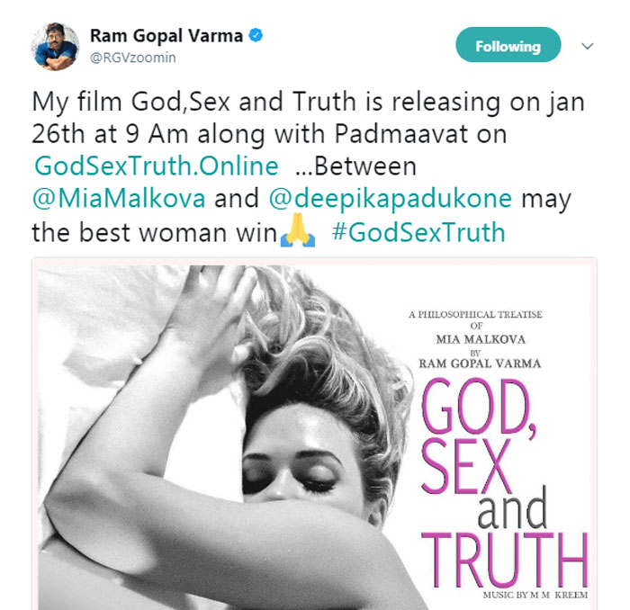 RGV Tweet On GST and Padmaavat