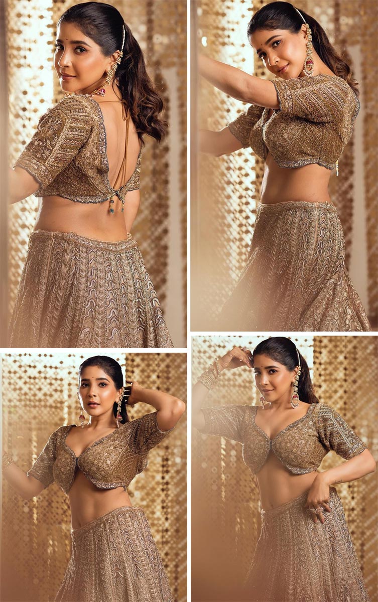 Sakshi Agarwal Turns Gorgeous In Golden Gagra