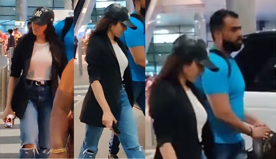 Samantha was spotted at Hyderabad airport