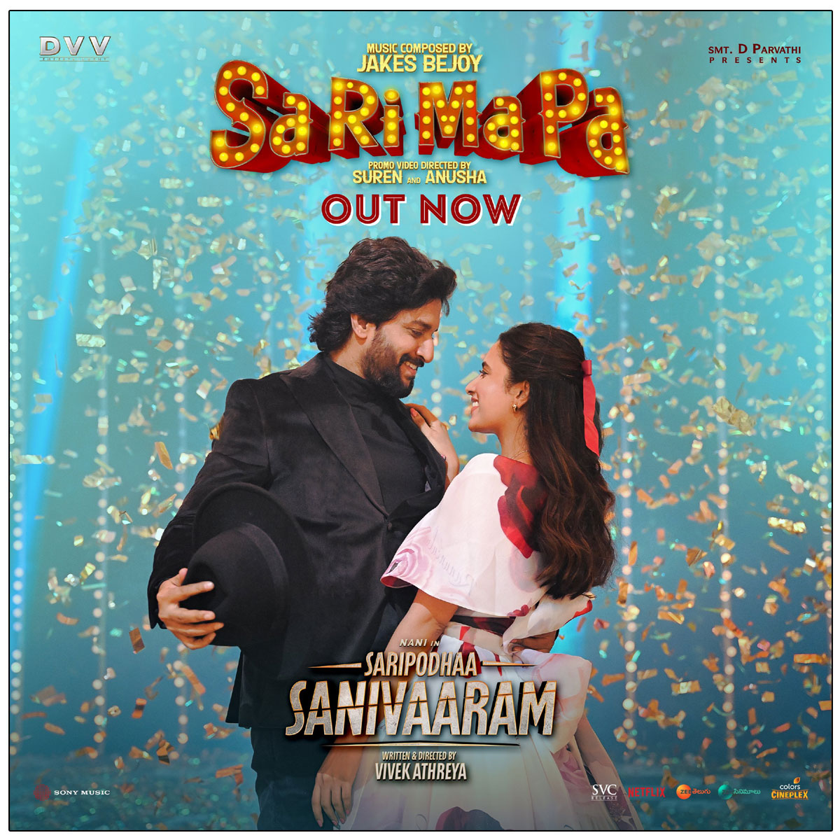 Saripodhaa Sanivaaram unveiled a promotional song Sa Ri Ma Pa at a pre-release event