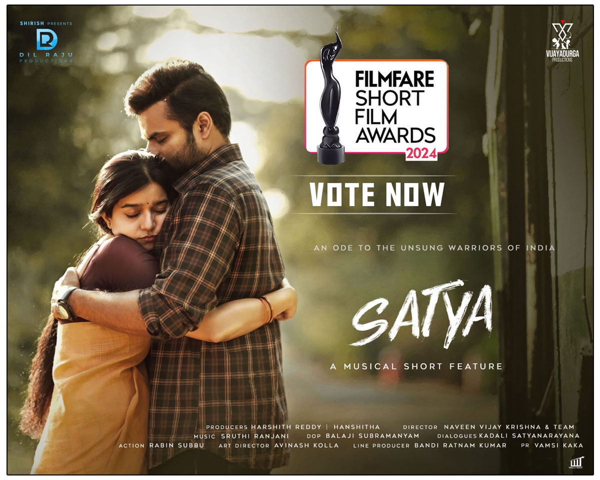 Satya is competing in the People Choice category at the Filmfare Short Film Awards 2024