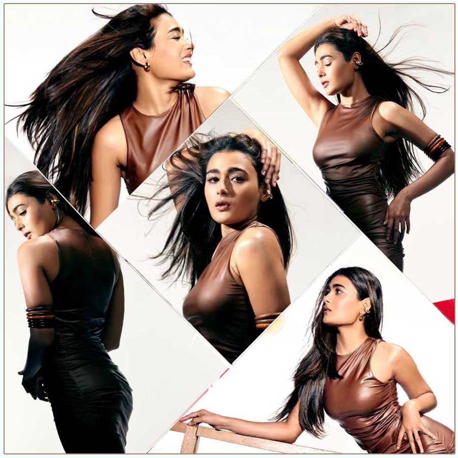 Shalini Pandey looks stunning in a chocolate color maxi