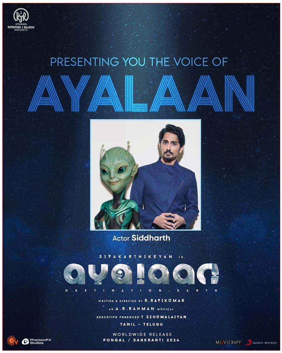 Siddharth Lends His Voice For Ayalaan